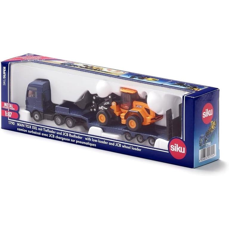 Camion Porte-Char Militaire SIKU 1:55 – Low Loader Avec Tank De Combat, Jouet Métal Fidèle