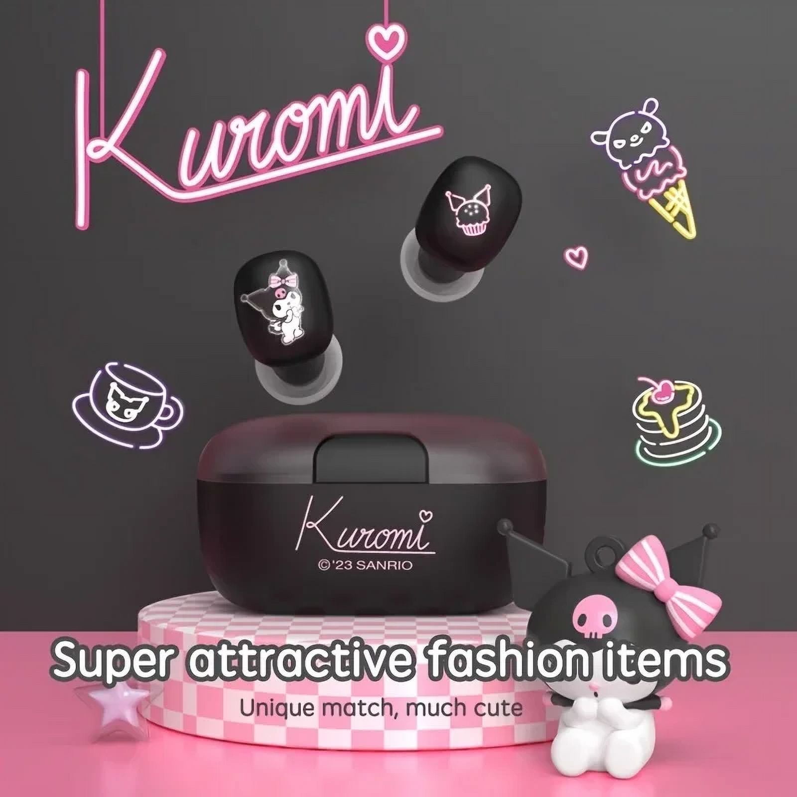 Sanrio TWS Bluetooth Earbuds Cinnamoroll Melody Wireless Headphones Kuromi Sport Touch Control Game Earphones Gifts