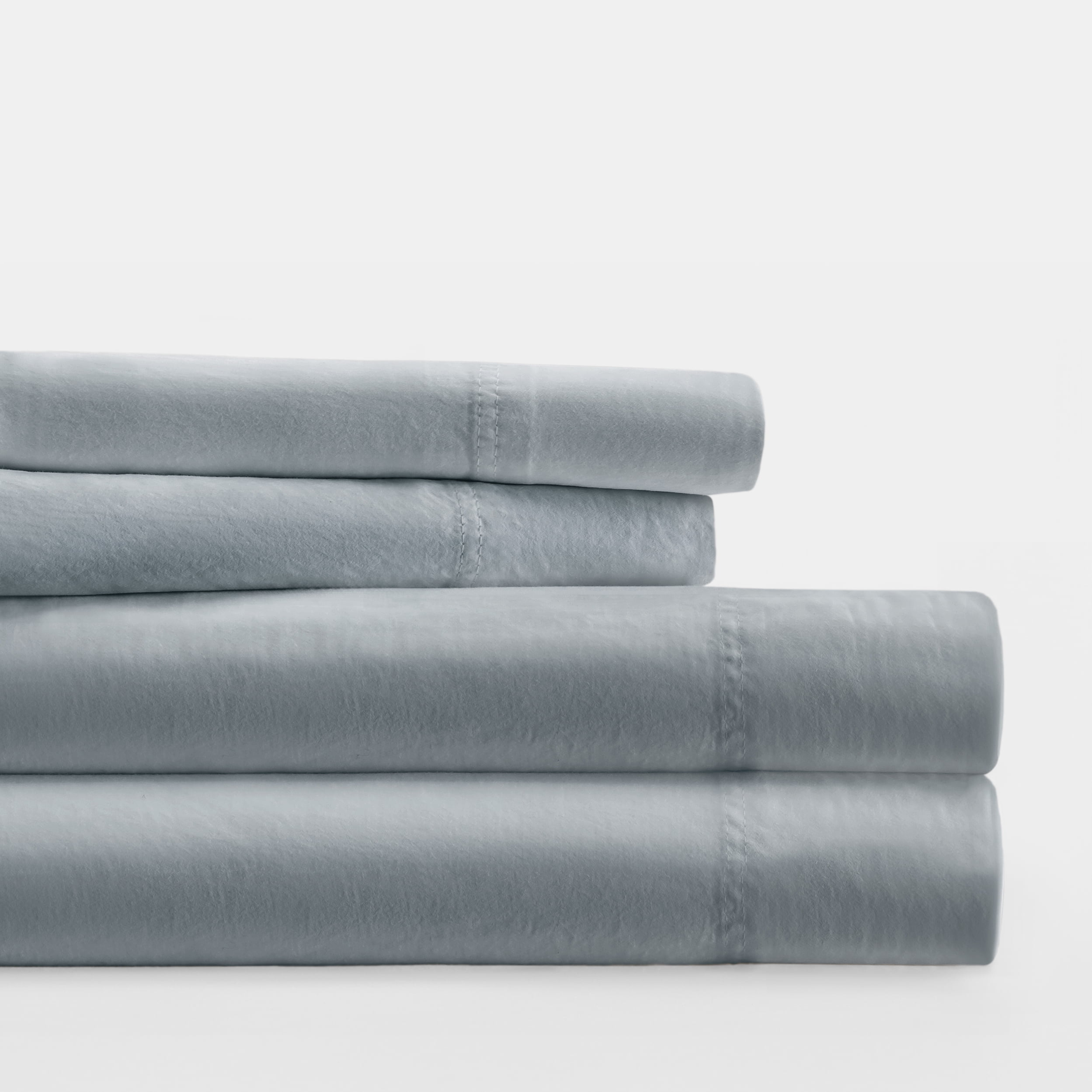 Noble Linens 300 Thread Count 4 Piece Cotton Sheet Set in Blue, Twin