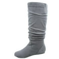 thumbnail image 2 of Top Moda Women's Shoes Comfort Boots, Slouch Mid-Calf, Wide Calf, Flat Heel, Round Toe, Gray, Size 9, 2 of 2