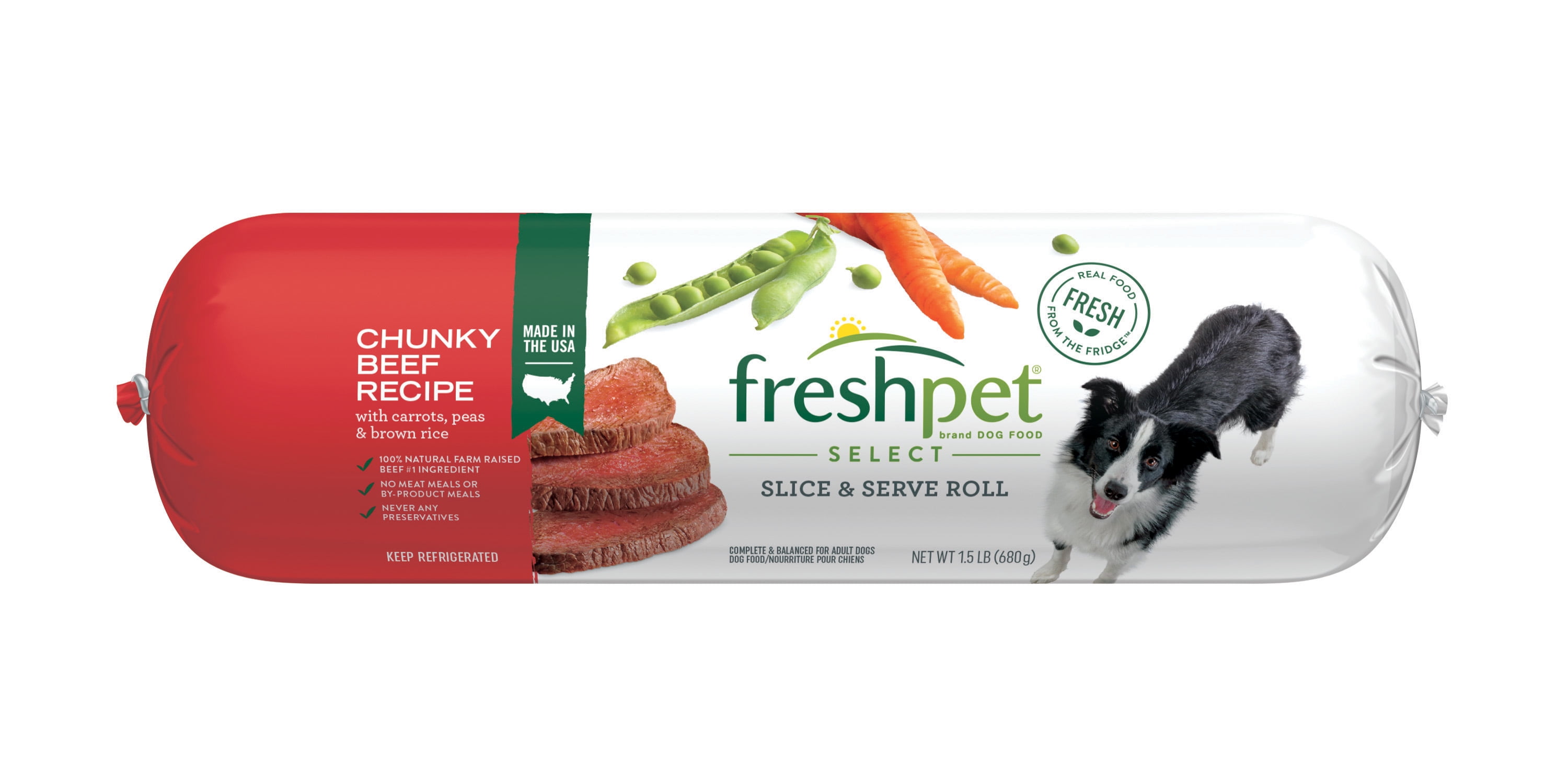 Freshpet Healthy & Natural Dog Food, Fresh Beef Roll, 1