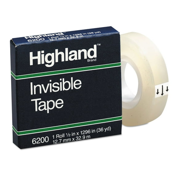 Highland #6200 Economy Transparent Mending Tape 1/2" Wide