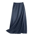thumbnail image 3 of ZANZEA Women High Waisted Solid Color Casual Satin With-Back-Zipper Skirts, 3 of 3