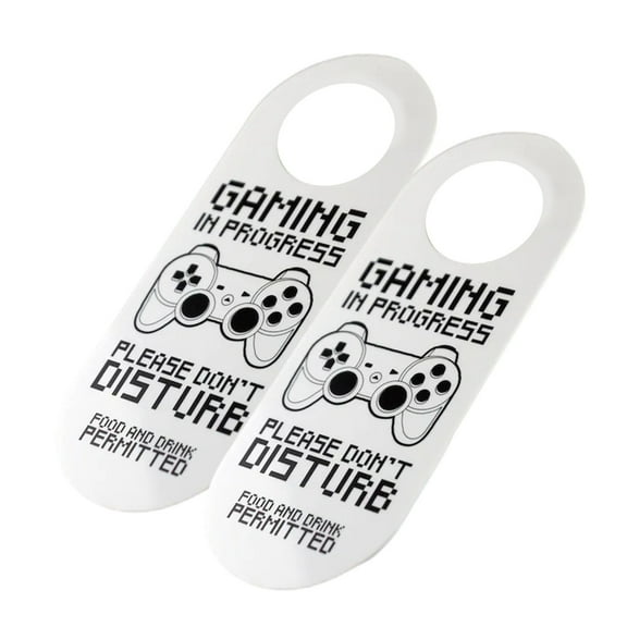 AOOOWER 2Pcs Gaming In Progress Door Sign for Focusing Gameplay Game Room Door Hanger