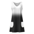 thumbnail image 5 of Womens Summer Casual Dresses Gradient Print Bohemian V Neck Sleeveless Pockets Loose Tank Top Mini Dress Activewear, 5 of 5