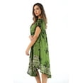 thumbnail image 3 of Riviera Sun Batik Tie Dye Summer Dress Beach Cover Up (Olive / White, 2X), 3 of 4