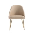 thumbnail image 1 of Gracie Tan and Gold Leatherette Dining Chair with Steel Legs, 1 of 8