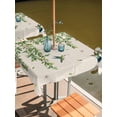 thumbnail image 2 of Outdoor Tablecloths with Umbrella Hole & Zipper, Spring Botanical 60x60 Inch Square Tablecloths, Watercolor Leaves Flowers Birds Beige Waterproof Table Cloth, Patio/Pool/Picnic Table Covers, 2 of 8
