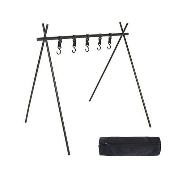 Outdoor Aluminum Portable Camping Rack Folding Ultra-Light Camping Tripod Travel Sundries Hanger 50x70x72cm