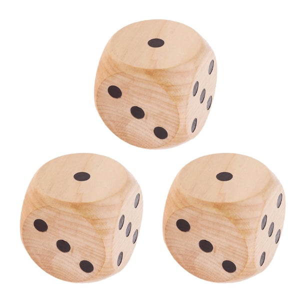 de Dados de Seis Caras D6 de Creativo de 3 Piezas para El de de Enseñanza de Matemáticas Hugo Juego de mesa de dados de madera