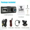 thumbnail image 2 of 3 Channel Dash Cam Front and Rear Inside, Full HD 1080P Dash Camera for Cars, Giugt Dashcam Three Way Triple Car Camera with IR Night Vision, Loop Recording, G-Sensor, Parking Monitor, 24h Recording, 2 of 12