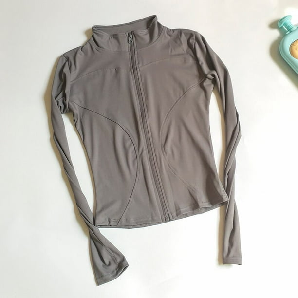 SUOTF-Camisa de manga larga de Yoga para mujer, ropa deportiva cálida con cremallera para gimnasio, abrigos para correr, Invierno