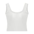 thumbnail image 5 of VISALY Ribbed tank tops for women built in bra, Short Outerwear Sports Bottoming, Ribbed workout short racerback tank tops with built in bra camisole tops for women built in bra, White,L, 5 of 5