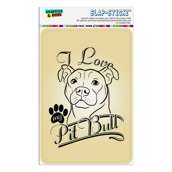 I Love My Pit Bull Home Business Office Sign