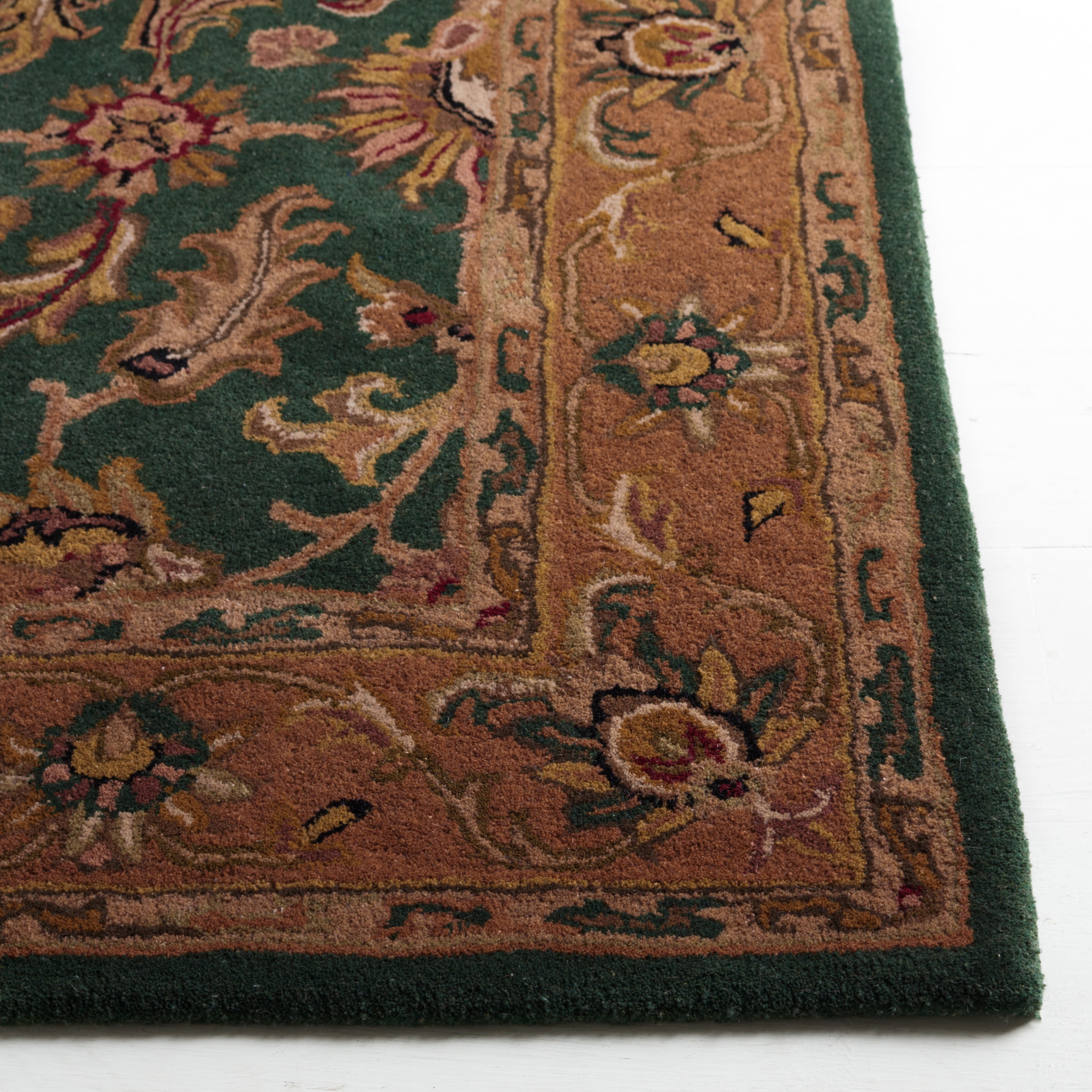 Safavieh Heritage Valery Oriental Wool Area Rug, Dark Green/Gold, 5' x 8'