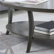 Roundhill Furniture Perth Contemporary Wood Oval Coffee Table in Gray