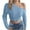 Light Blue, variant on cfhntfmh Cropped Sweater for Women One-Shoulder Long Sleeve Pullover Tops Slim Stretch Cutout Knitted Shirts
