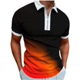 thumbnail image 1 of Polos pour Hommes, T-Shirt à Manches Courtes Imprimé Dégradé Été Col Rabattu Classique Décontracté Golf, 1 of 7