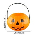 thumbnail image 2 of 4.7x7.8 Inch Halloween Portable Pumpkin Shape Candy Bucket With Handle, Detachable Cushaw Bucket Two-in-One For Party Favors Decor, 2 of 2