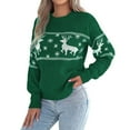 thumbnail image 3 of KHONTS Sweater Christmas for Women Turtleneck Long Sleeve Knit Sweaters Casual Loose Holiday Jumper Tops Winter Outfits C-Green XL, 3 of 4
