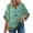Lake Green, variant on UVN Womens Summer Blouses Bohemian 3/4 Bell Sleeve Shirts for Women V Neck Flowy Casual Pleated Tops