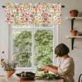 thumbnail image 5 of Spring Garden Flower Window Valance Curtain Watercolor Flower Rod Pocket Short Curtain for Living Room, Bedroom & Kitchen Window Decor 42x18in, 5 of 8