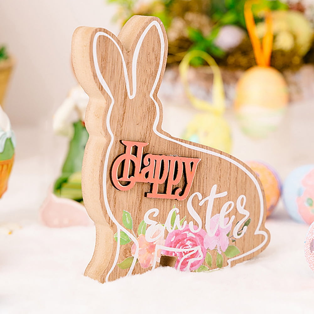 Easter Bunny Table Decor Easter Rabbit Tabletop Wooden Signs Hand