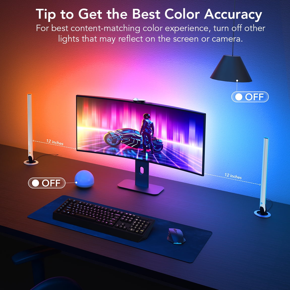 Govee DreamView Indoor LED Gaming Lights with Light Bar and Camera, Corded Electric, Color Changing