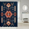 thumbnail image 2 of Southwest American Shower Curtain Indian Tribal Aztec Style Waterproof Curtain Vintage Navy Blue Red Bathroom Curtain for Kids Teens Adults Room Decor Abstract Art Bath Curtain,12 Hooks,72" Wx72 L, 2 of 6