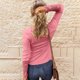 thumbnail image 5 of Mujeres Casual Color sólido Botones Manga larga Encaje Patchwork Blusa delgada Camiseta Tops Fridja FKASFK2695, 5 of 9