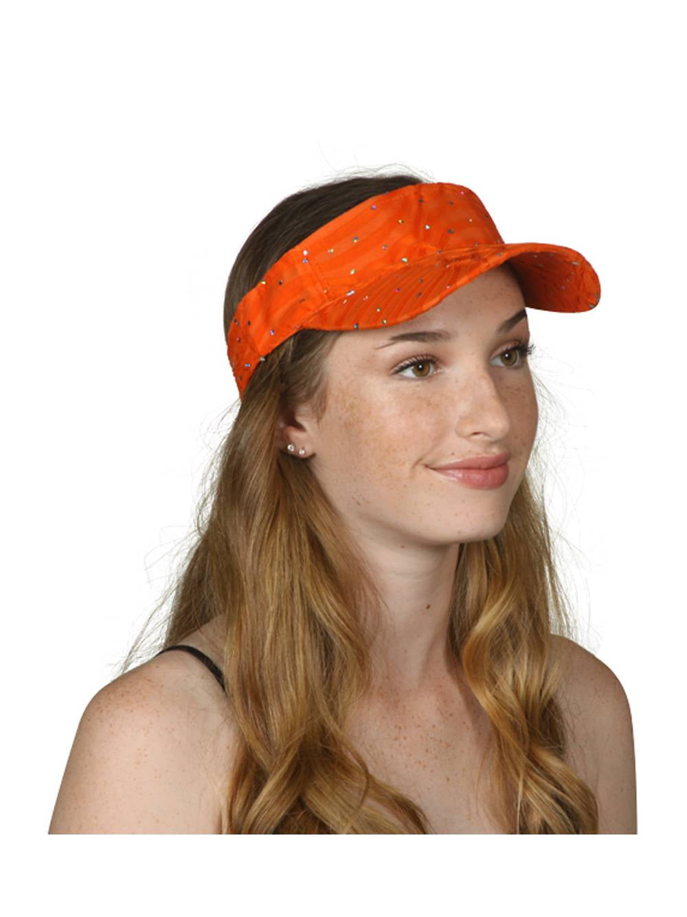 TopHeadwear Glitter Sequin Visor Hat - Orange - Walmart.com - Walmart.com