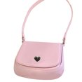 thumbnail image 3 of Diseño liviano y elegante para mujeres, bolso de hombro de cuero PU rosa elegante de tamaño único, 3 of 8