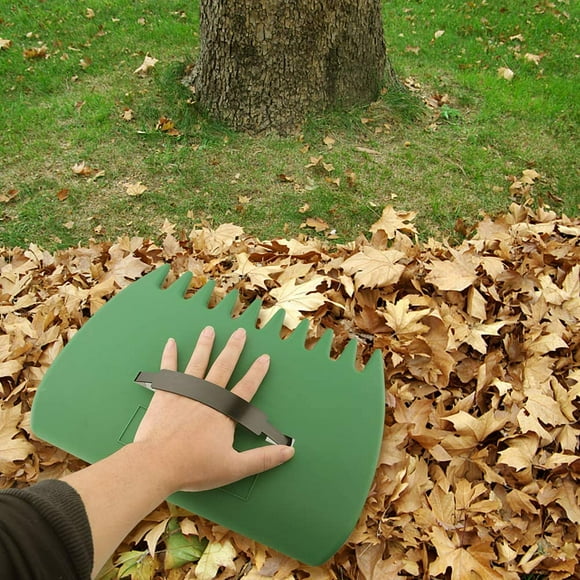 Zshan 1 pair of trowels for picking up garden leaves, litter and grass clippings, green, plastic leaf rake Forest grass rake for gardening