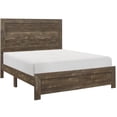 thumbnail image 2 of Queen Bed Frame with Headboard and Footboard, Rustic Brown Wood Finish, Engineered Wood Platform Bed with Storage Space, 2 of 4