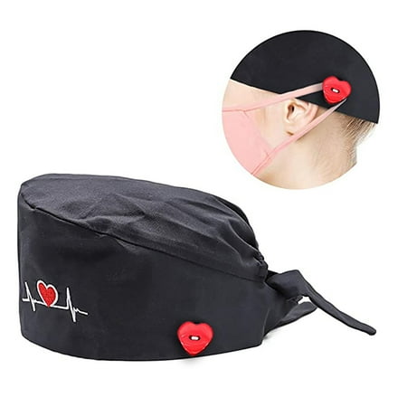 

EGNMCR Scrub Cap Fashion Printed Button Work Hat Casual Unisex Scrub Cap - Fall Savings Clearance