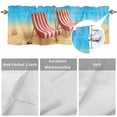 thumbnail image 3 of Welcome Summer Beach Valances for Windows Coastal Watercolor Sky Ocean Seashell Loungers Valance Curtains Rod Pocket Bathroom Small Window Treatments for Kitchen Living Room Bedroom, 54"x18", 3 of 7