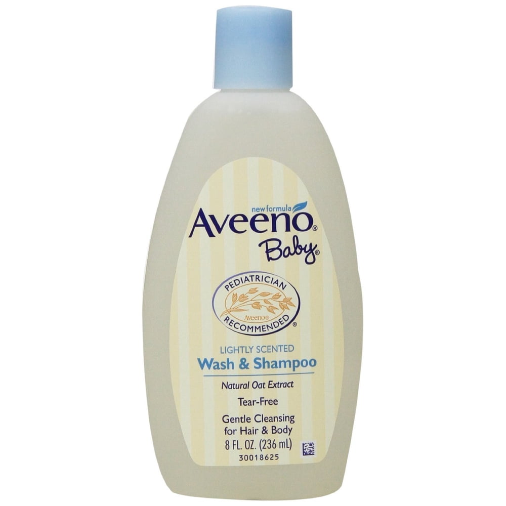 Aveeno Baby Wash & Shampoo, Lightly Scented, 8 Ounce (Pack of 4