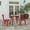 Brown Top/Red Frame, variant on Merrick Lane Indoor/Outdoor Dining Table, 23.75" Square All Weather Black Poly Resin Top with Black Steel Base