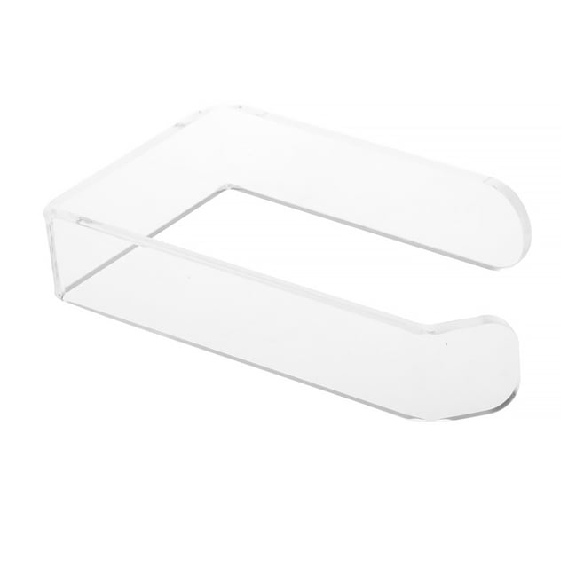 Guardoinrt Paper Holder Acrylic Bathroom Self-adhesive Organizer Rack Punchless Hanger with Stickers Household Modern Roll Transparent 1Set