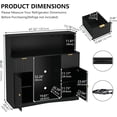 thumbnail image 5 of Coffee Bar Cabinet with Fridge Compartment, Black Liquor Cabinet with Charging Station & LED Light, Fluted Sideboard with Storage Drawers for Dining Room, 5 of 10