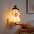 thumbnail image 3 of sruoe Halloween Ghost Plug-in Night Light Witch Hat Ghost LED Lamp Candy Ghost Wall Plug Nightlight Seasonals Bedroom Decorative Light, 3 of 7