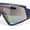 Navy - Purple Mirror, variant on Mens Paint Splatter Oversize Shield Curved Wrap Color Mirror Sport Sunglasses Black - Orange Mirror