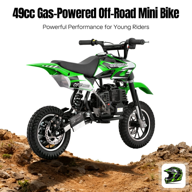 QEASET 49CC Dirt Bike, Mini Bike 2-Stroke Gas Powered off Road