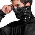 thumbnail image 4 of Havenx Men's Upf 50+ Sun Protection Hooded Shirt Texture Print Long Sleeve Shirt with Mask Rapid Dry Hoodie Shirt Outdoor Fishing Lightweight Casual Summer Blouse,Black L, 4 of 5