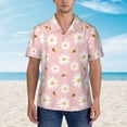 thumbnail image 2 of Xecao Daisy And Bee print Hawaiian shirt - a stylish short-sleeve button-down for men, perfect for casual beach and tropical outings., 2 of 9