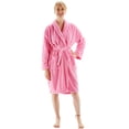 thumbnail image 5 of BC BARE COTTON Women's Robe Microfiber Plush Fleece Shawl Bathrobe - Pink - Medium, 5 of 5