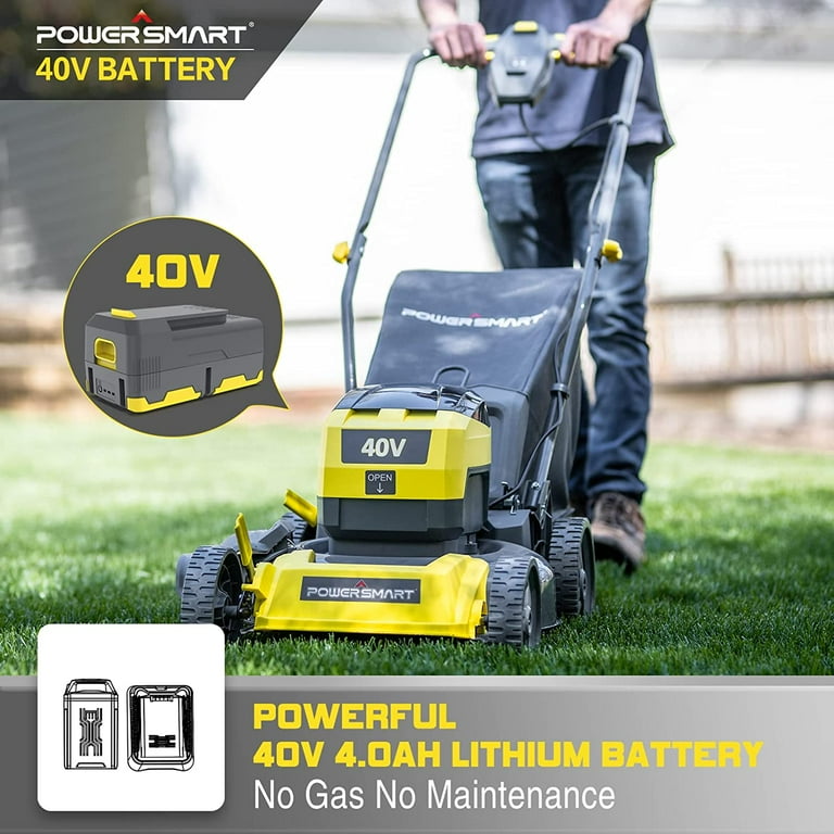 Clearance PowerSmart Cordless Lawn Mower 17 Inch 3 in 1 with 40V 4.0Ah Lithium ion Battery and Charger