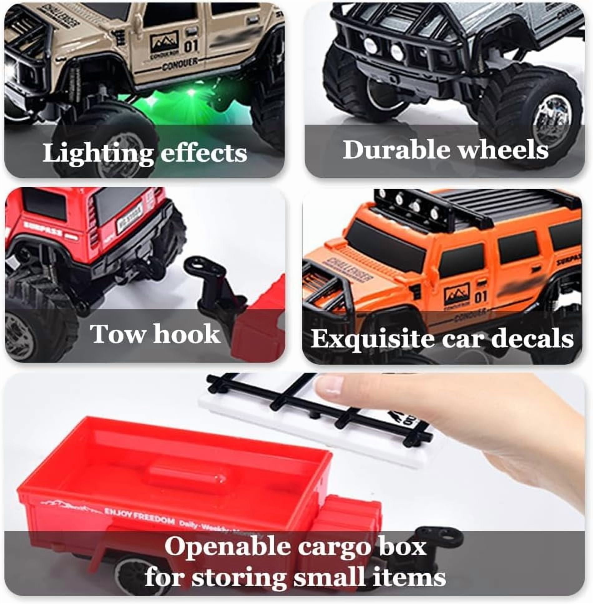Mini Rc Off-Road Truck with Lights, 1:64 Mini Rc Monster Truck, 2.4ghz Remote and App Control Toy Car, 3-Speed Adjustment, Indoor/Outdoor Racing Toy Truck