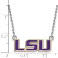 thumbnail image 3 of 925 Sterling Silver Rh-p LogoArt Louisiana State U Small Enamel Pendant With Necklace; for Adults and Teens; for Women and Men, 3 of 3