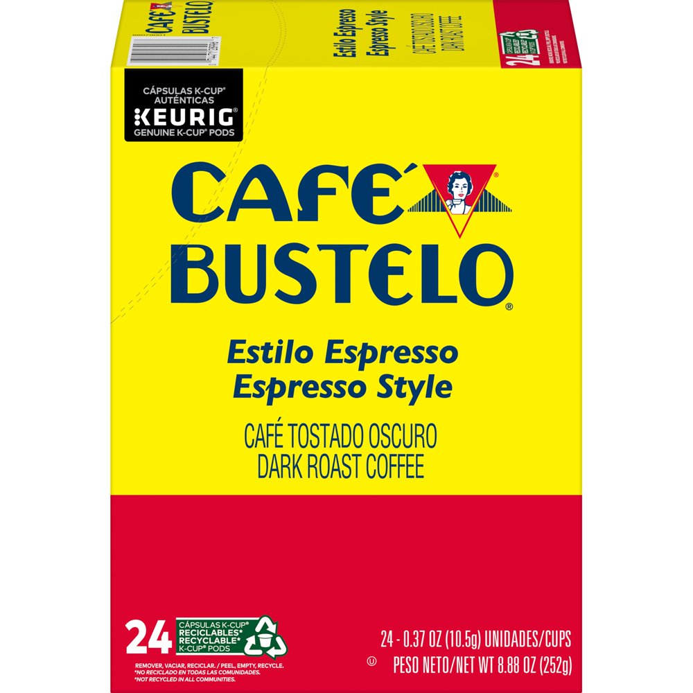 Café Bustelo Espresso Style Dark Roast Coffee, 24 Keurig KCup Pods